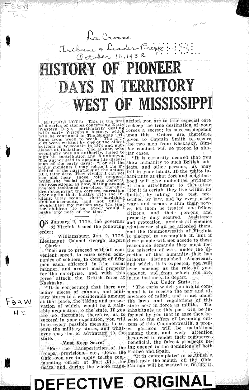  Source: LaCrosse Tribune Date: 1932-10-16