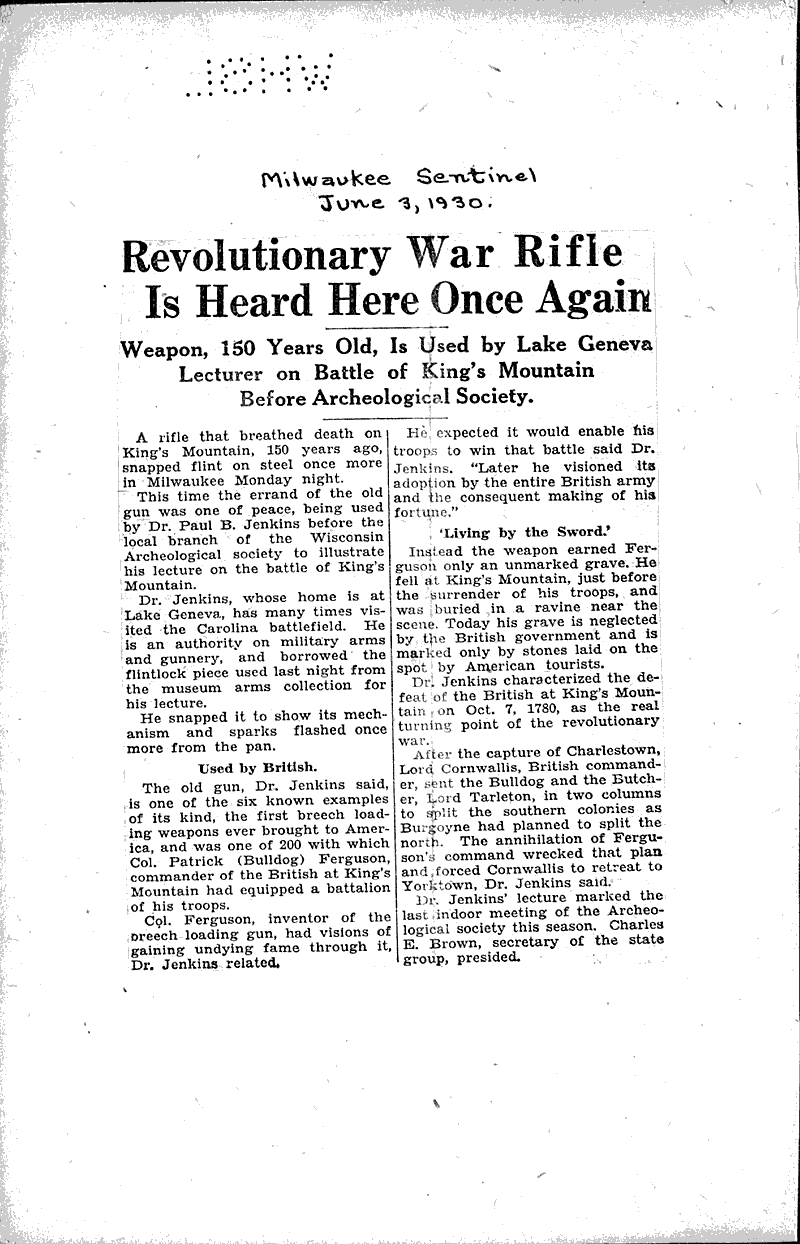  Source: Milwaukee Journal Topics: Wars Date: 1930-06-03