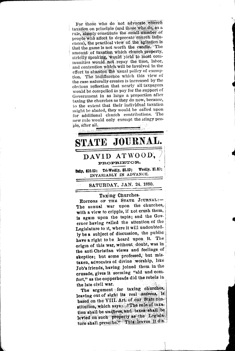  Source: Chicago Tribune Topics: Church History Date: 1880-01-25