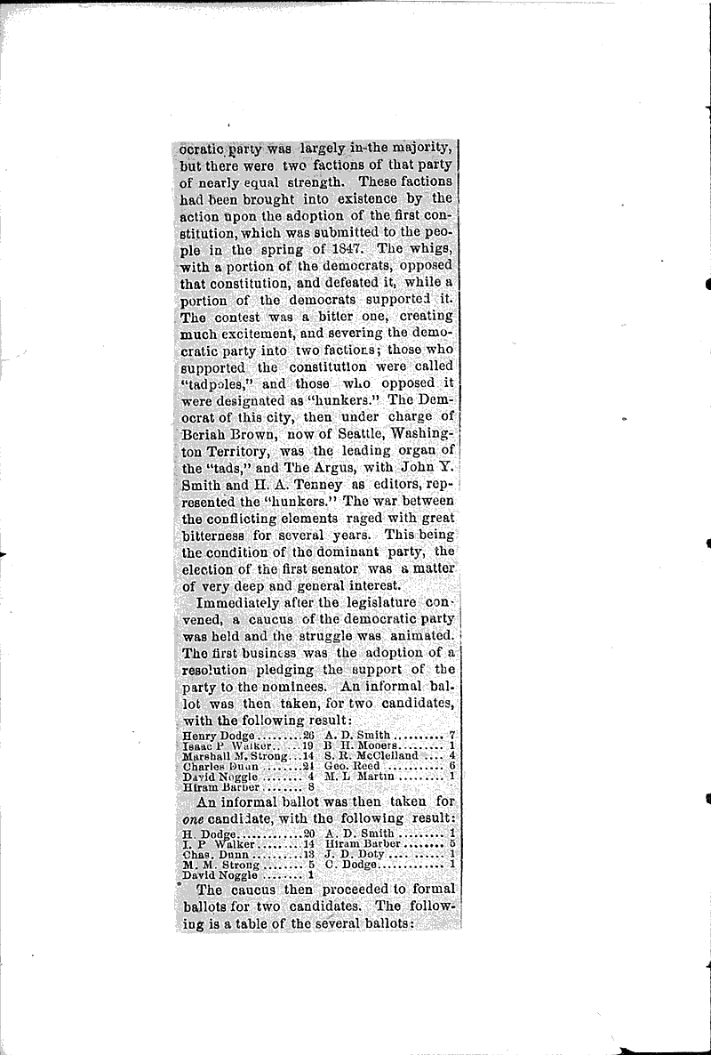  Source: Wisconsin State Journal Topics: Government and Politics Date: 1885-01-20