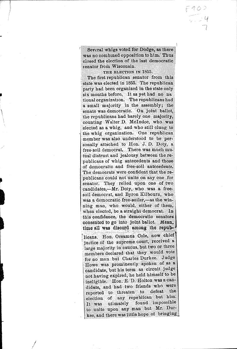  Source: Wisconsin State Journal Topics: Government and Politics Date: 1885-01-20