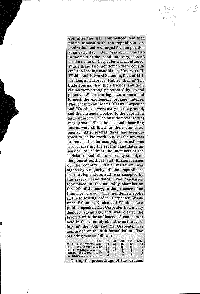  Source: Wisconsin State Journal Topics: Government and Politics Date: 1885-01-20