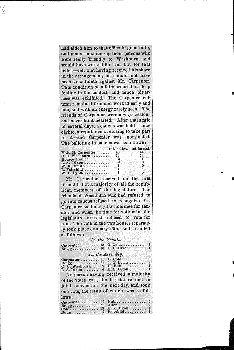  Source: Wisconsin State Journal Topics: Government and Politics Date: 1885-01-20