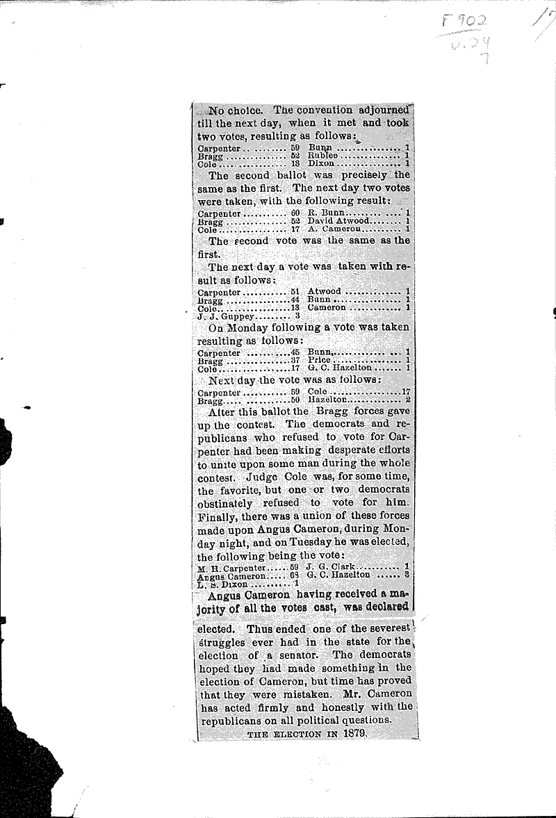  Source: Wisconsin State Journal Topics: Government and Politics Date: 1885-01-20