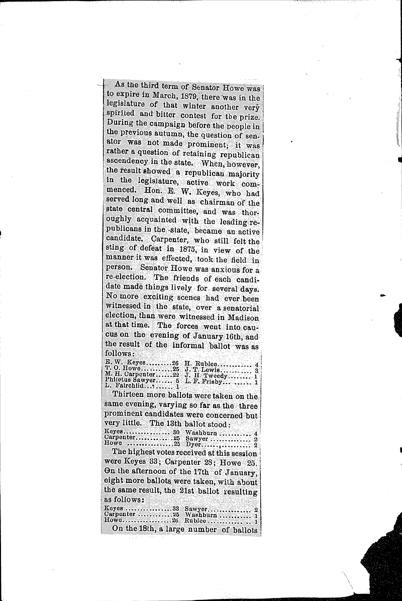  Source: Wisconsin State Journal Topics: Government and Politics Date: 1885-01-20