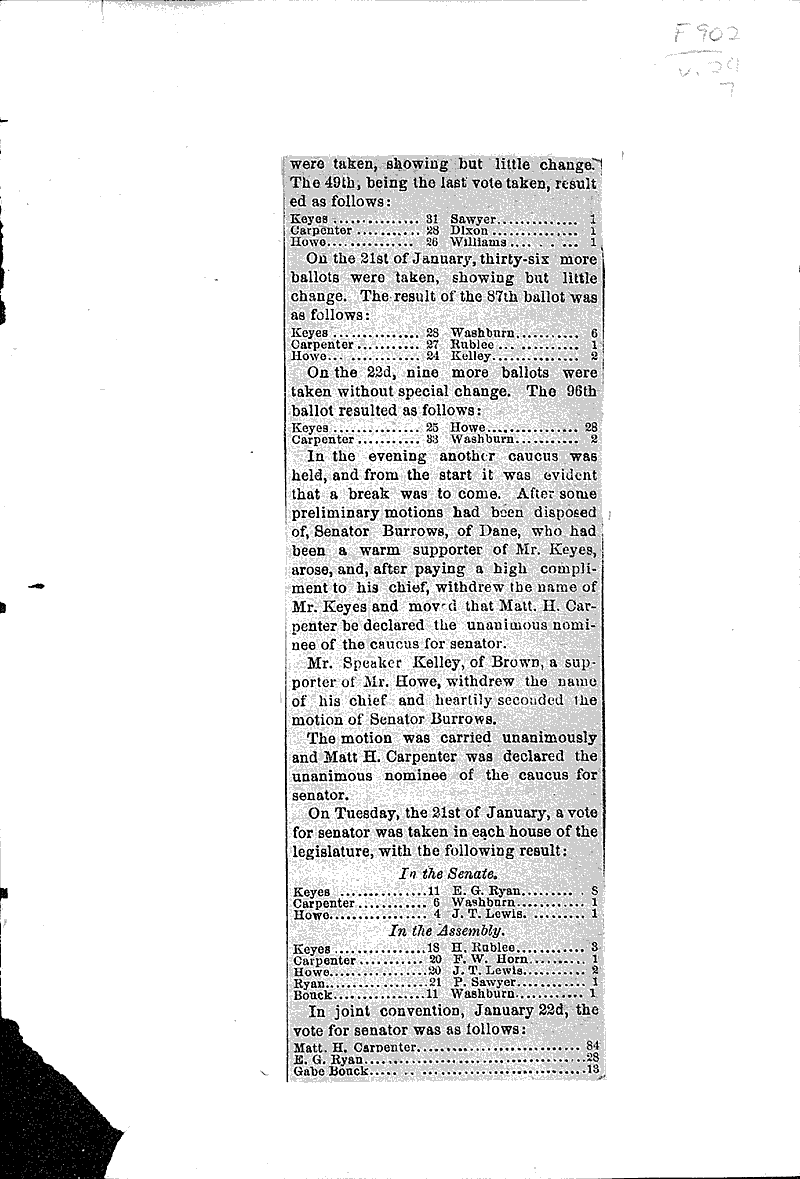  Source: Wisconsin State Journal Topics: Government and Politics Date: 1885-01-20