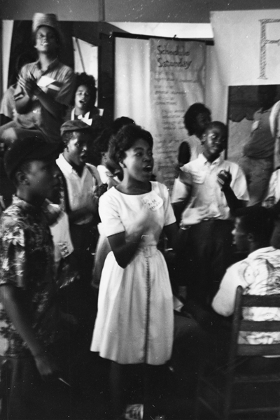 Students sing at the Freedom Schools Convention in Meridian on August 8, 1964