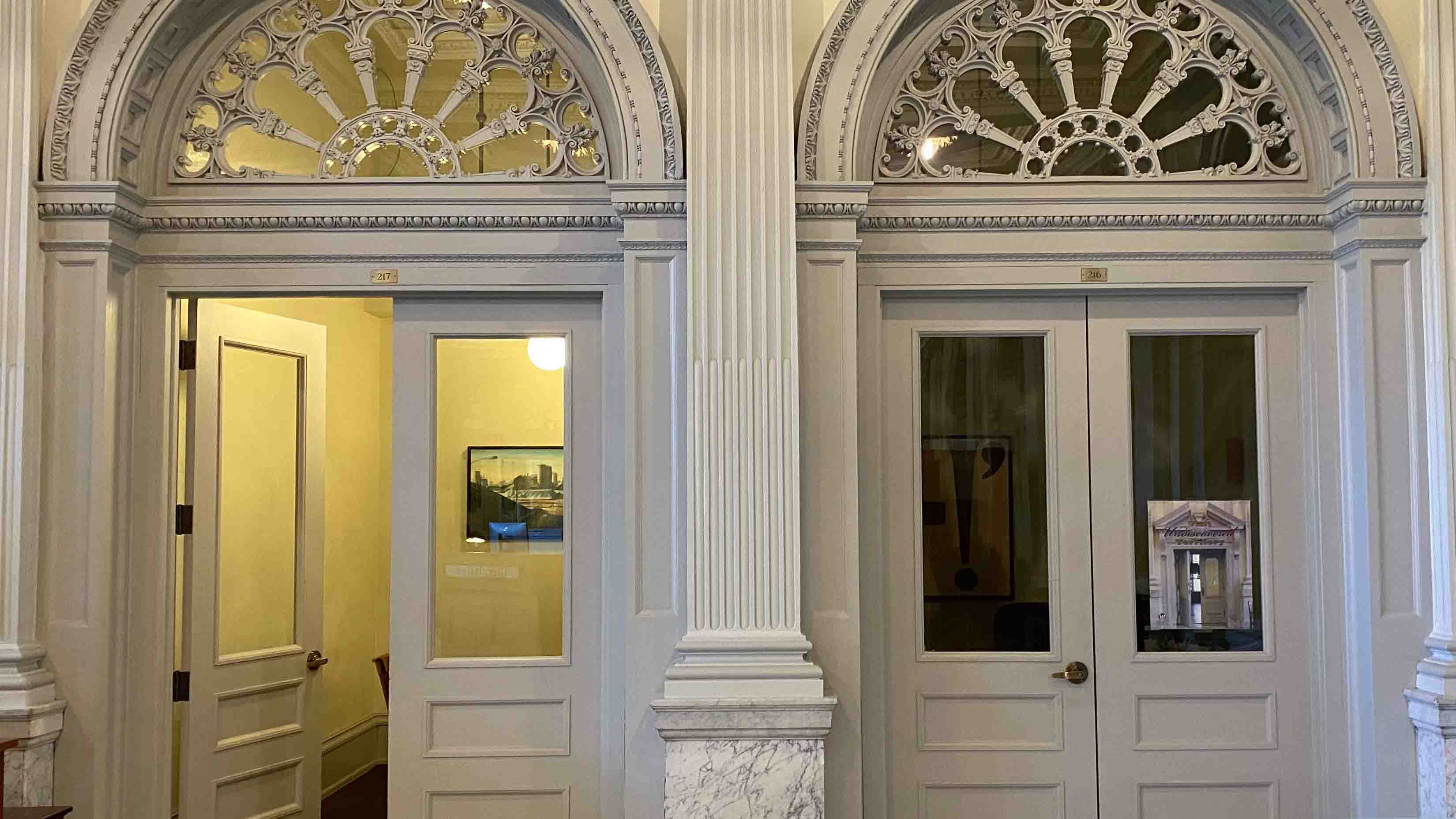 Image of the outside of the work and study spaces available at the Wisconsin Historical Society