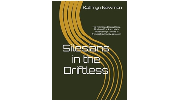 Book cover for Silesians in the Driftless with white words on a dark grey background