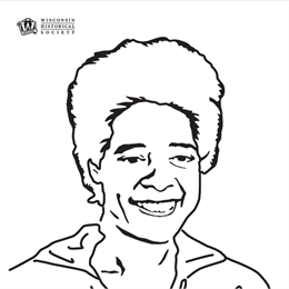 Coloring activity page for Vel Phillips book