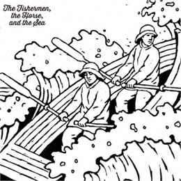 Coloring activity for The Fishermen, the Horse, and the Sea