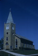 CORNER OF YELLOWSTONE CHURCH RD AND SAINTS RD, a Early Gothic Revival church, built in Argyle, Wisconsin in 1868.