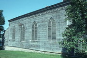 26291 High St, a Greek Revival house of worship, built in New Diggings, Wisconsin in 1844.