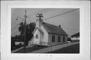 150' S OF W ON E SIDE OF I IN NEW DIGGINGS, a Front Gabled church, built in New Diggings, Wisconsin in 1903.