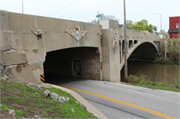 6TH ST OVER THE ROOT RIVER, a Art Deco bridge, built in Racine, Wisconsin in 1928.