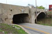 6TH ST OVER THE ROOT RIVER, a Art Deco concrete bridge, built in Racine, Wisconsin in 1928.