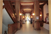 415 WASHINGTON, a Romanesque Revival courthouse, built in Bayfield, Wisconsin in 1883.