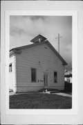 SW CORNER OF CHURCH AND IOWA STS, a Greek Revival house of worship, built in Shullsburg, Wisconsin in 1852.