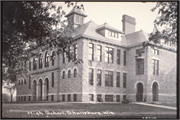 444 N JUDGEMENT ST, a Romanesque Revival school – elem/middle/jr high/high, built in Shullsburg, Wisconsin in 1900.