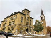 132 W JOHNSON ST, a Romanesque Revival church, built in Madison, Wisconsin in 1865.