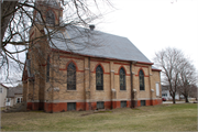 STATE ST AND BEECH ST, SW CORNER, a Early Gothic Revival house of worship, built in Black Creek, Wisconsin in 1915.