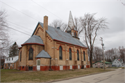 STATE ST AND BEECH ST, SW CORNER, a Early Gothic Revival house of worship, built in Black Creek, Wisconsin in 1915.