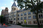 1413-1501 S LAYTON BLVD, a Romanesque Revival monastery, convent, religious retreat, built in Milwaukee, Wisconsin in 1890.