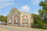 601 S 4TH ST, a Romanesque Revival power plant, built in Stoughton, Wisconsin in 1911.