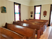 W6647 Berry ST, a Early Gothic Revival church, built in Millston, Wisconsin in 1904.