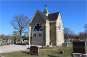 902 North Ave, a Early Gothic Revival cemetery building, built in Sheboygan, Wisconsin in 1885.