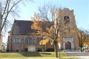 1556 N 16th St, a Late Gothic Revival church, built in Sheboygan, Wisconsin in 1914.