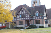 1125 N 6th St and 523 St Clair Ave, a Late Gothic Revival house of worship, built in Sheboygan, Wisconsin in 1954.