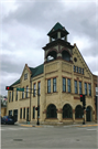 100 E MAIN ST, a Romanesque Revival city hall, built in Sun Prairie, Wisconsin in 1895.