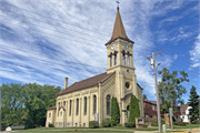 307 N MAIN ST, a Romanesque Revival church, built in Juneau, Wisconsin in 1903.