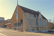 322 E WASHINGTON, a Late Gothic Revival church, built in Madison, Wisconsin in 1905.