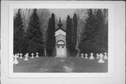 1/2 MILE W OF COUNTY HIGHWAY A, BEHIND JFK PREP SCHOOL, a Front Gabled church, built in Eaton, Wisconsin in 1870.