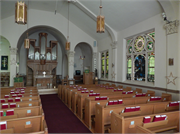 W63 N642 WASHINGTON AVE, a Romanesque Revival church, built in Cedarburg, Wisconsin in 1909.
