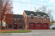 889 Shawano Ave, a Colonial Revival/Georgian Revival fire house, built in Green Bay, Wisconsin in 1931.
