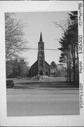 500 CHURCH LN, a Late Gothic Revival church, built in Hatley, Wisconsin in 1913.