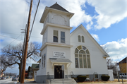 1327 Blake Ave., a Romanesque Revival house of worship, built in Racine, Wisconsin in 1908.