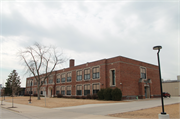 427 W. Jackson St., a Late Gothic Revival school – elem/middle/jr high/high, built in Port Washington, Wisconsin in 1931.