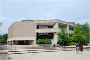 215 N Randall St, a Brutalism library, built in Madison, Wisconsin in 1976.