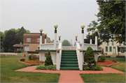 VETERANS PARK, a Astylistic Utilitarian Building bandstand/bandshell, built in Saukville, Wisconsin in 1924.