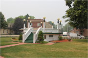 VETERANS PARK, a Astylistic Utilitarian Building bandstand/bandshell, built in Saukville, Wisconsin in 1924.