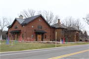 12740 N River Rd, a Craftsman one to six room school, built in Mequon, Wisconsin in 1930.