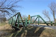 Riverside Road over the Pecatonica River, a Not a Building pony truss bridge, built in Gratiot, Wisconsin in 1952.