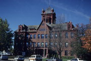 108 S COURT, a Romanesque Revival courthouse, built in Sparta, Wisconsin in 1895.