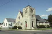 408 PARK AVE, a Late Gothic Revival house of worship, built in Oconto, Wisconsin in 1900.