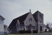 408 PARK AVE, a Late Gothic Revival house of worship, built in Oconto, Wisconsin in 1900.