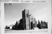 160 N BROWN ST, a Late Gothic Revival church, built in Rhinelander, Wisconsin in 1928.